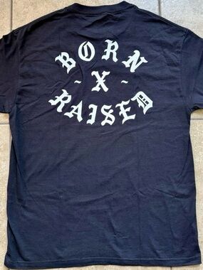 Born X Raised Rocker Tee Black White Size Large Short Sleeve New FAST SHIPPING